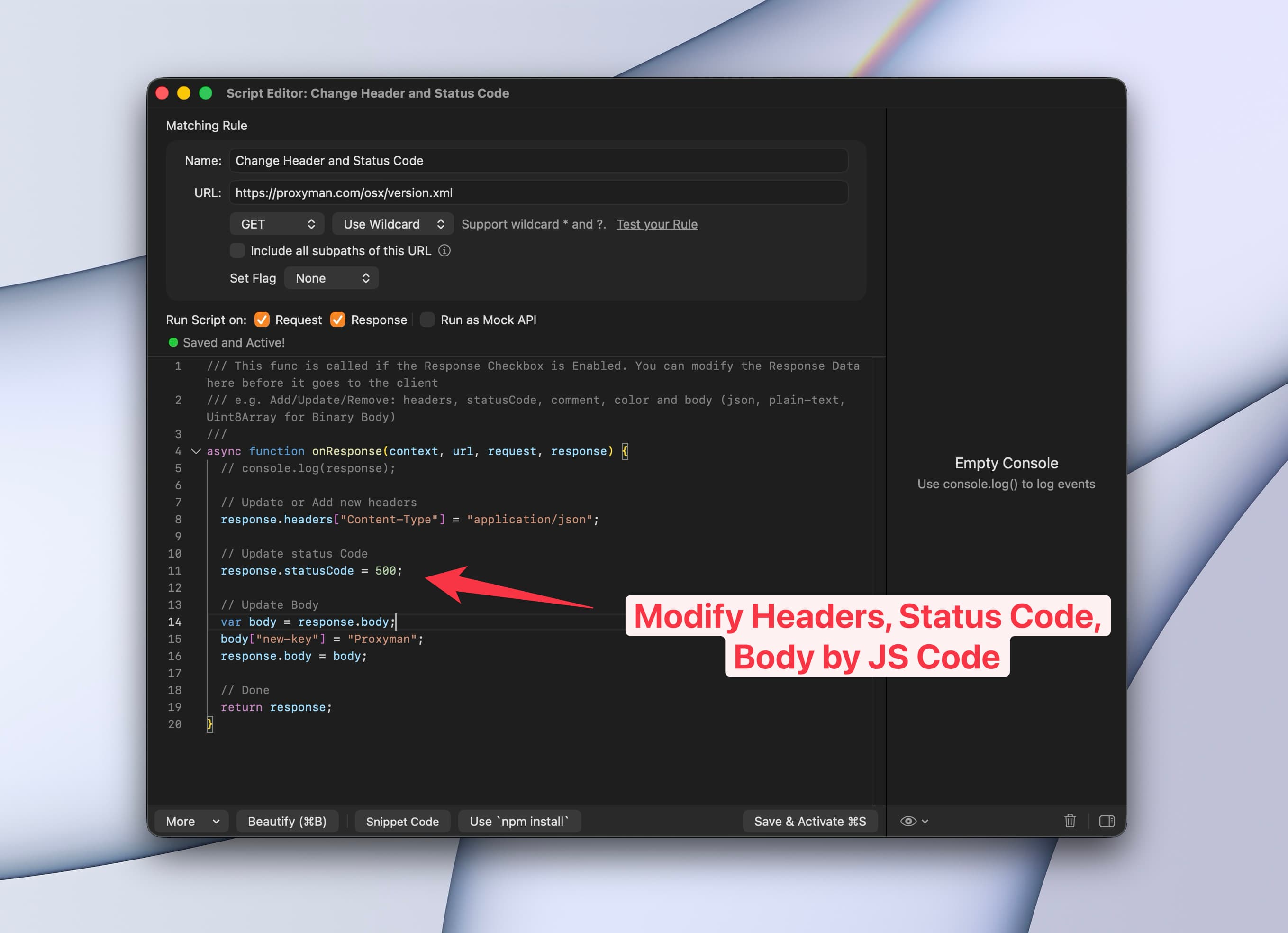 Proxy Lipeaks Scripting with JavaScript